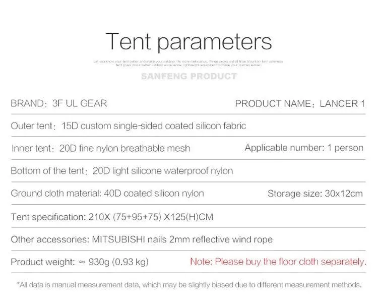 🏕️ FLAME'S CREED Lanshan 1 Person Ultralight Camping Tent | Single Man, 3-Season, Professional 15D Silnylon Rodless Trekking Tent 🎒