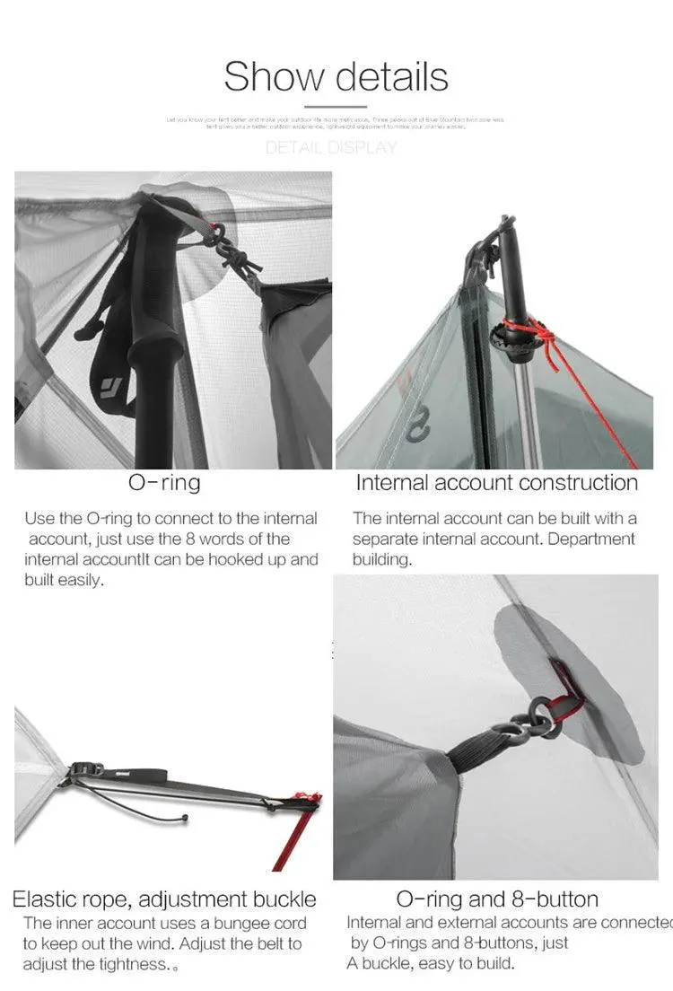 🏕️ FLAME'S CREED Lanshan 1 Person Ultralight Camping Tent | Single Man, 3-Season, Professional 15D Silnylon Rodless Trekking Tent 🎒