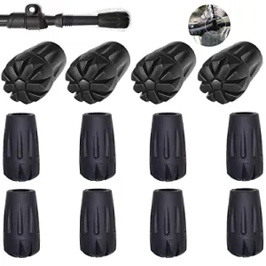 12PCS Rubber Tips for Trekking Poles - Hiking Poles Accessories,Hiking Poles Rubber Tips, Resisting Trekking Pole Tip Accessories Set, Walking Stick Tips Rubber, Mountain Poles Tips