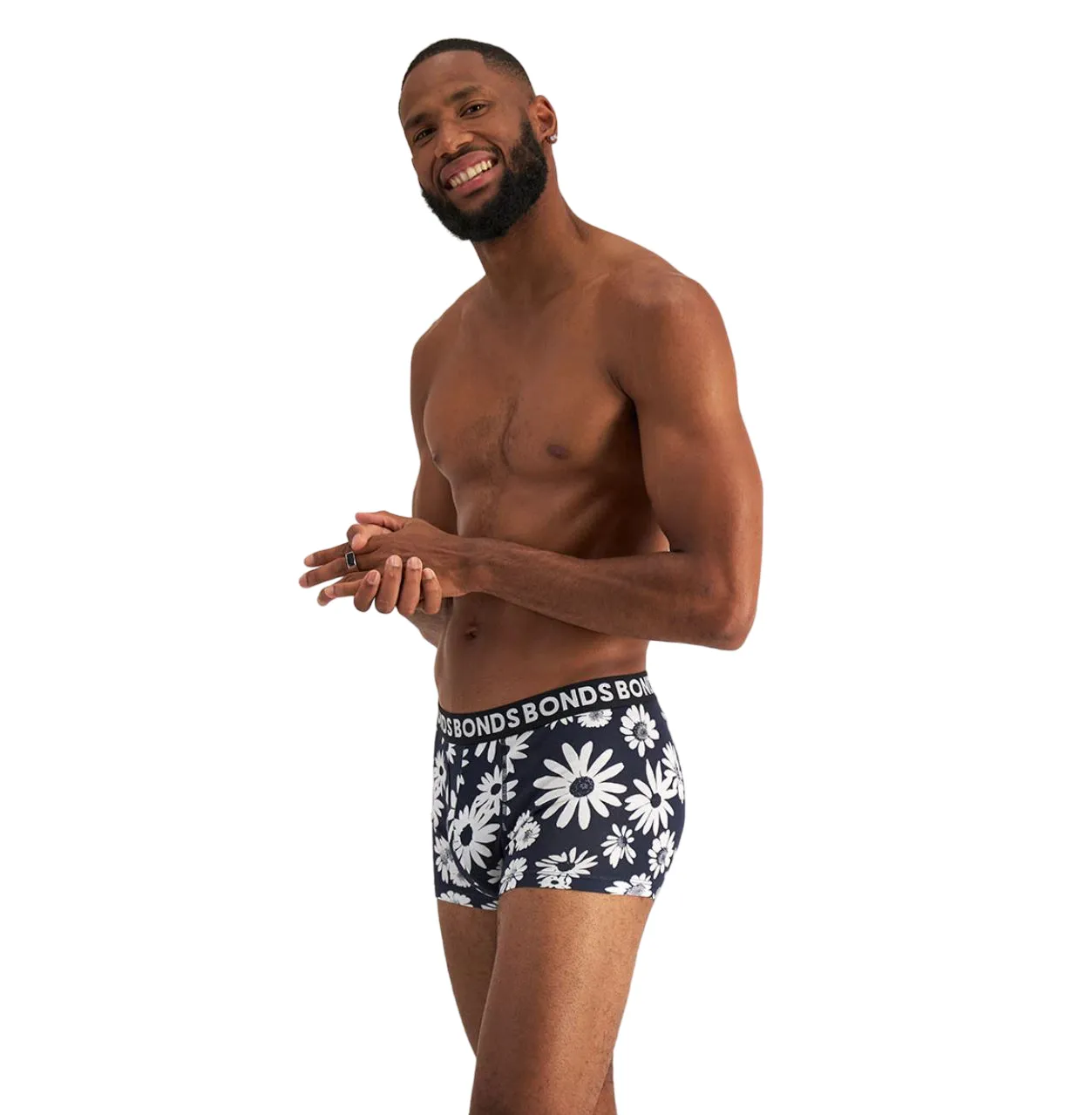 18 X Bonds Mens Everyday Trunks Underwear Flower Multi Black Undies