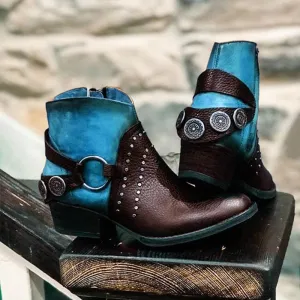21 METAL Buckle PU Leather Boots
