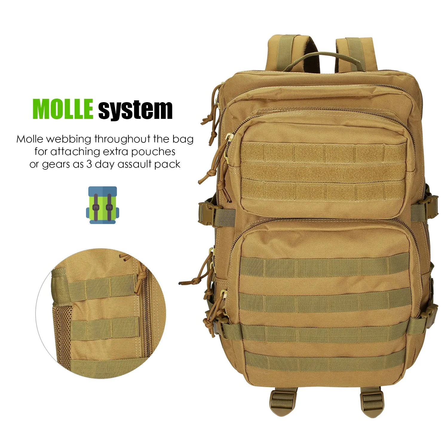 40L Large Capacity Tactical Backpack | ProCase
