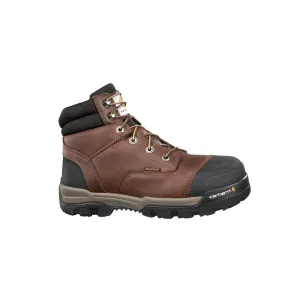 6" Ground Force Waterproof Composite Toe Work Boot Red Brown
