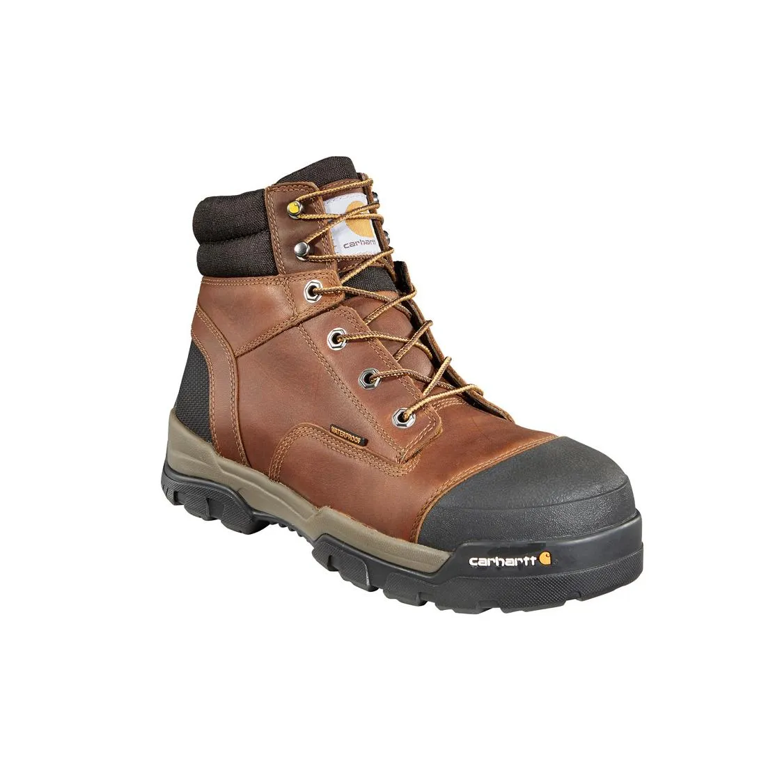 6" Ground Force Waterproof Composite Toe Work Boot Red Brown