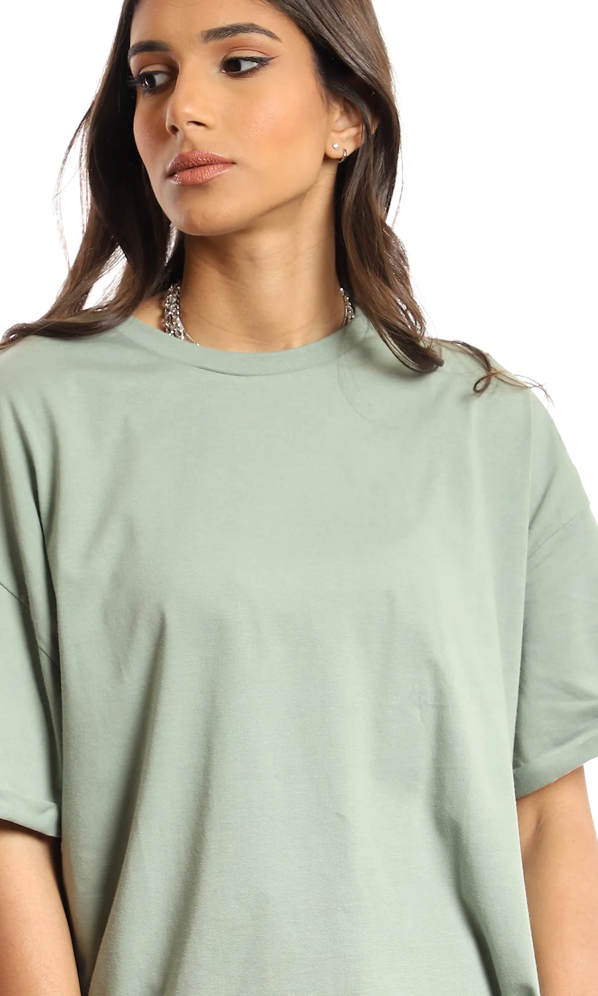 97233 Loose Fit Comfy Plain T-Shirt - Mint