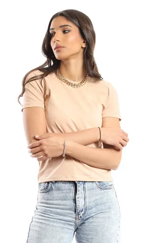 97320 Cotton Plain Summer Slip On Tee - Nude