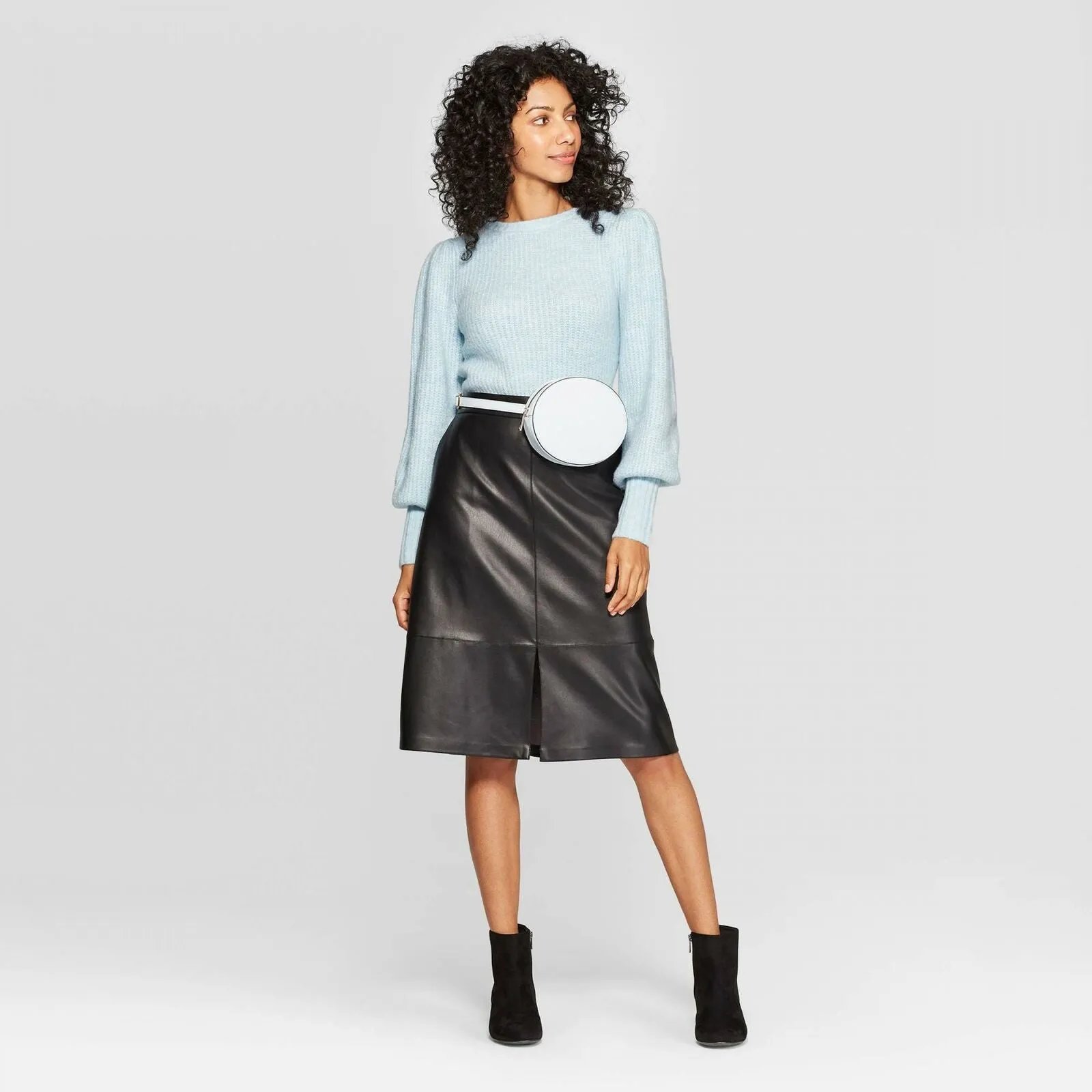 A New Day Women's Puff Sleeve Crewneck Pullover Sweater