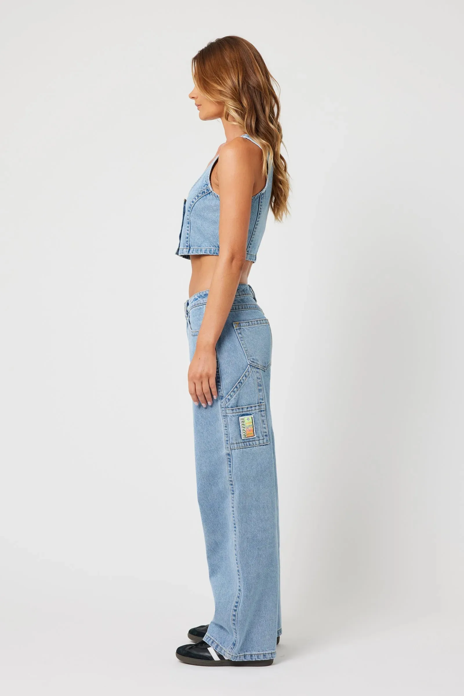 Abrand X Ripcurl Collab 95 Mid Baggy Jean - Ariane - Light Vintage Blue