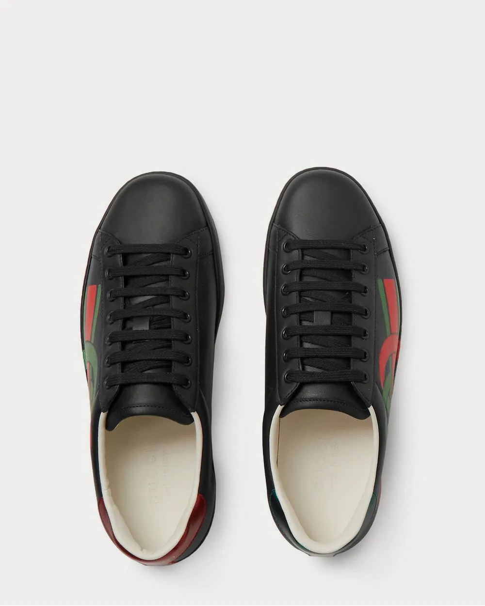Ace Logo-Print Leather  Black low top sneakers