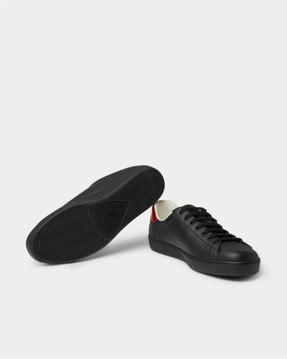 Ace Logo-Print Leather  Black low top sneakers
