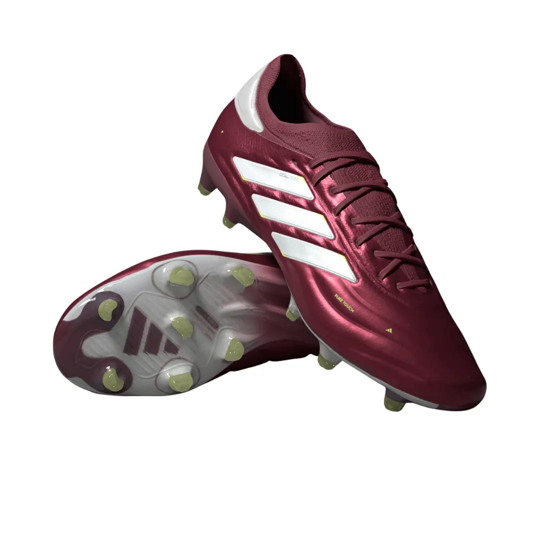 Adidas - Copa Pure II  Firm Ground Boots - Shadow Red / Cloud White / Team Solar Yellow 2