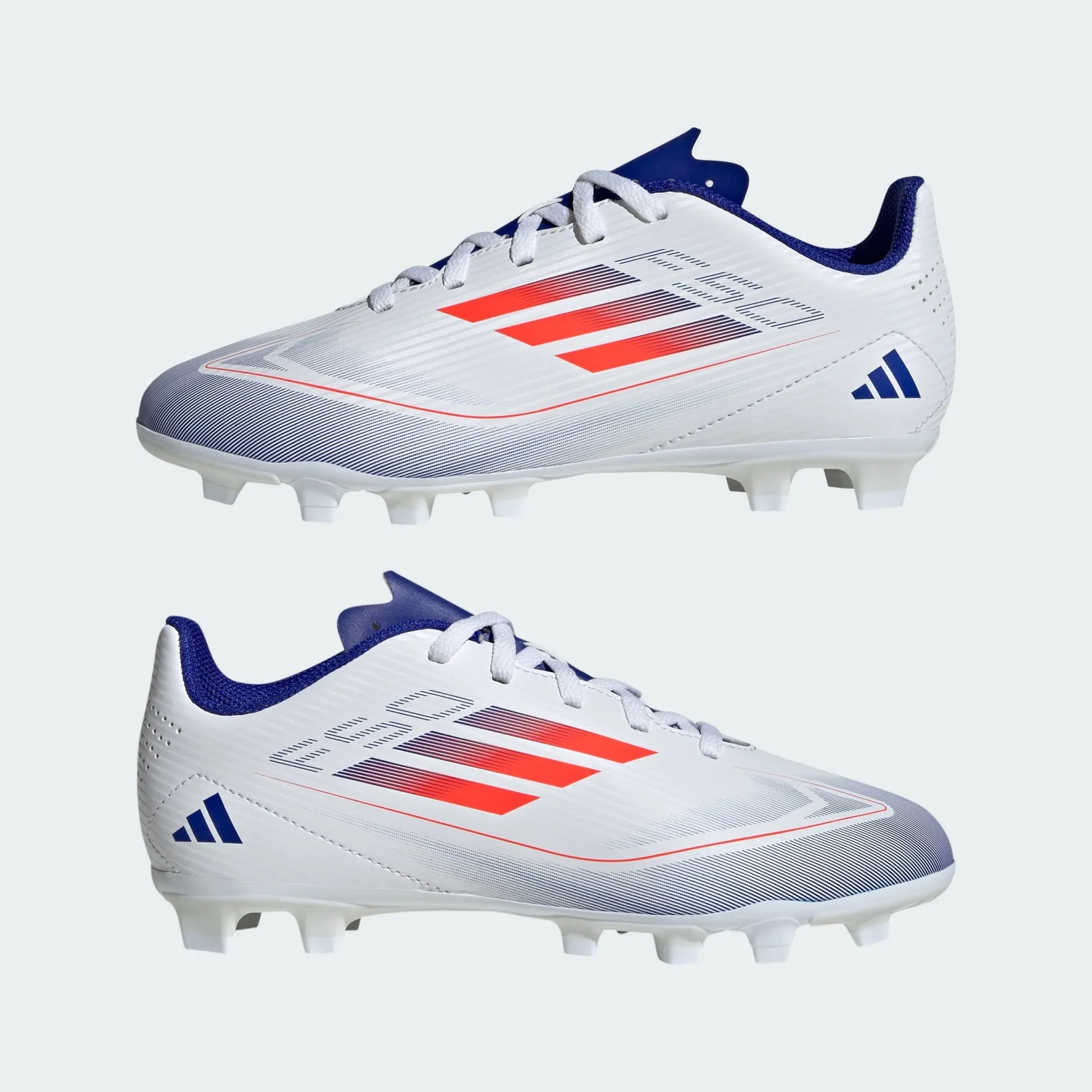 adidas F50 CLUB Flexible Ground Cleats | Cloud White-Solar Red | Kid's Unisex