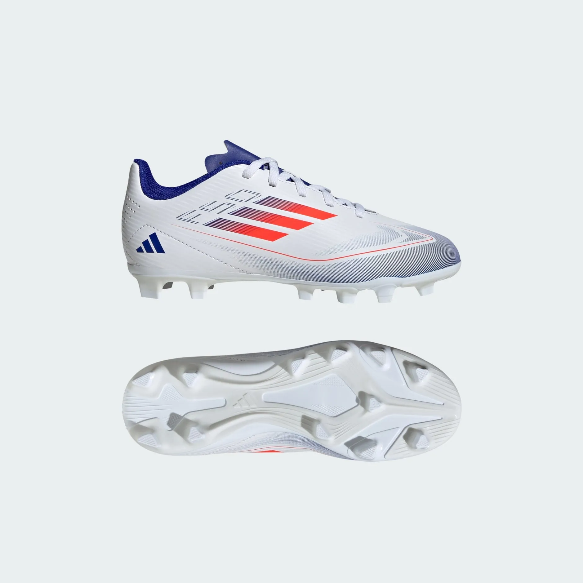 adidas F50 CLUB Flexible Ground Cleats | Cloud White-Solar Red | Kid's Unisex