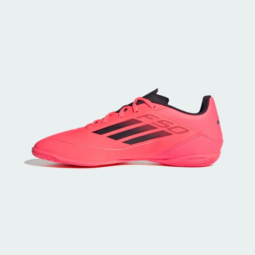 adidas F50 Club Indoor Soccer Shoes | Turbo-Aurora Black-Platinum Metallic | Men's