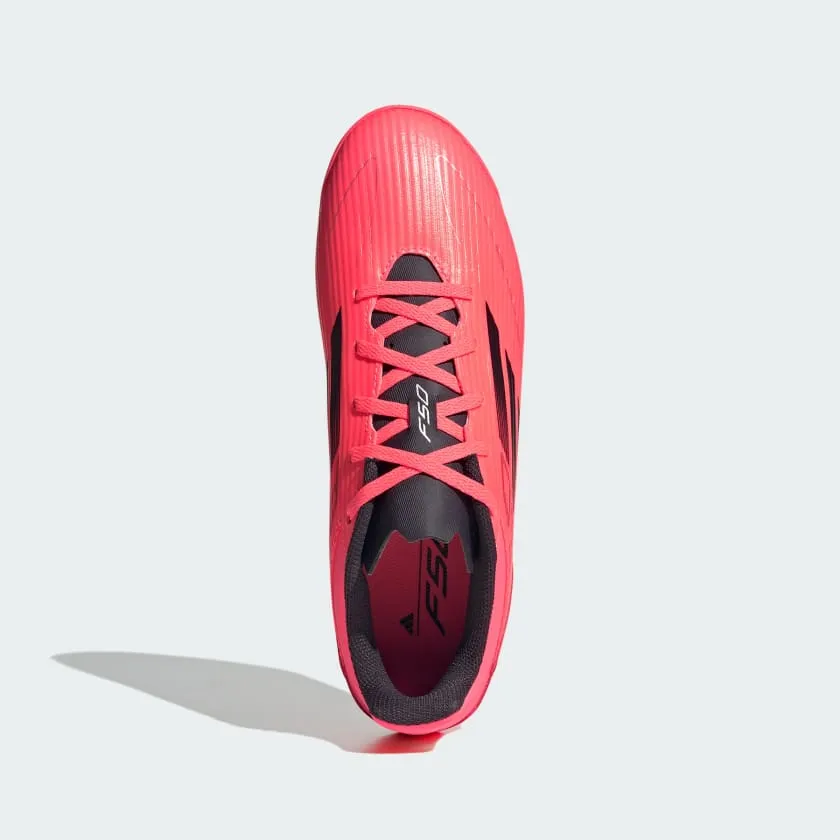 adidas F50 Club Indoor Soccer Shoes | Turbo-Aurora Black-Platinum Metallic | Men's