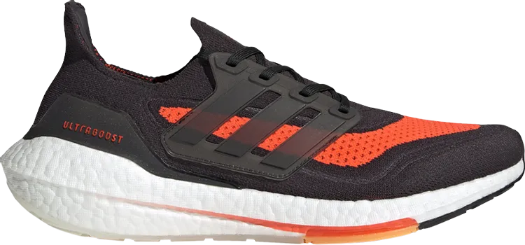 Adidas UltraBoost 21 'Carbon Solar Red' sneakers, black