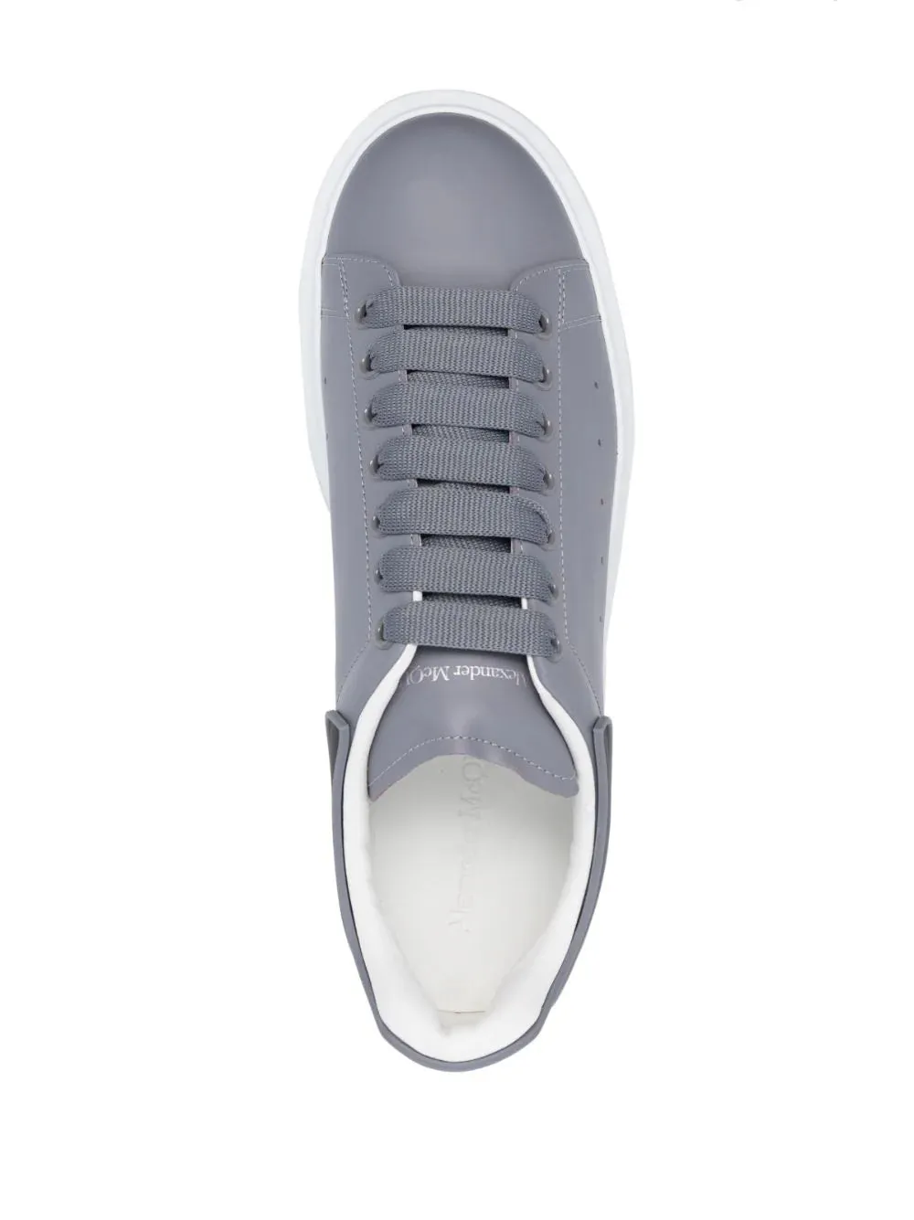 ALEXANDER MCQUEEN Oversized Sole Leather Sneakers Gun Grey