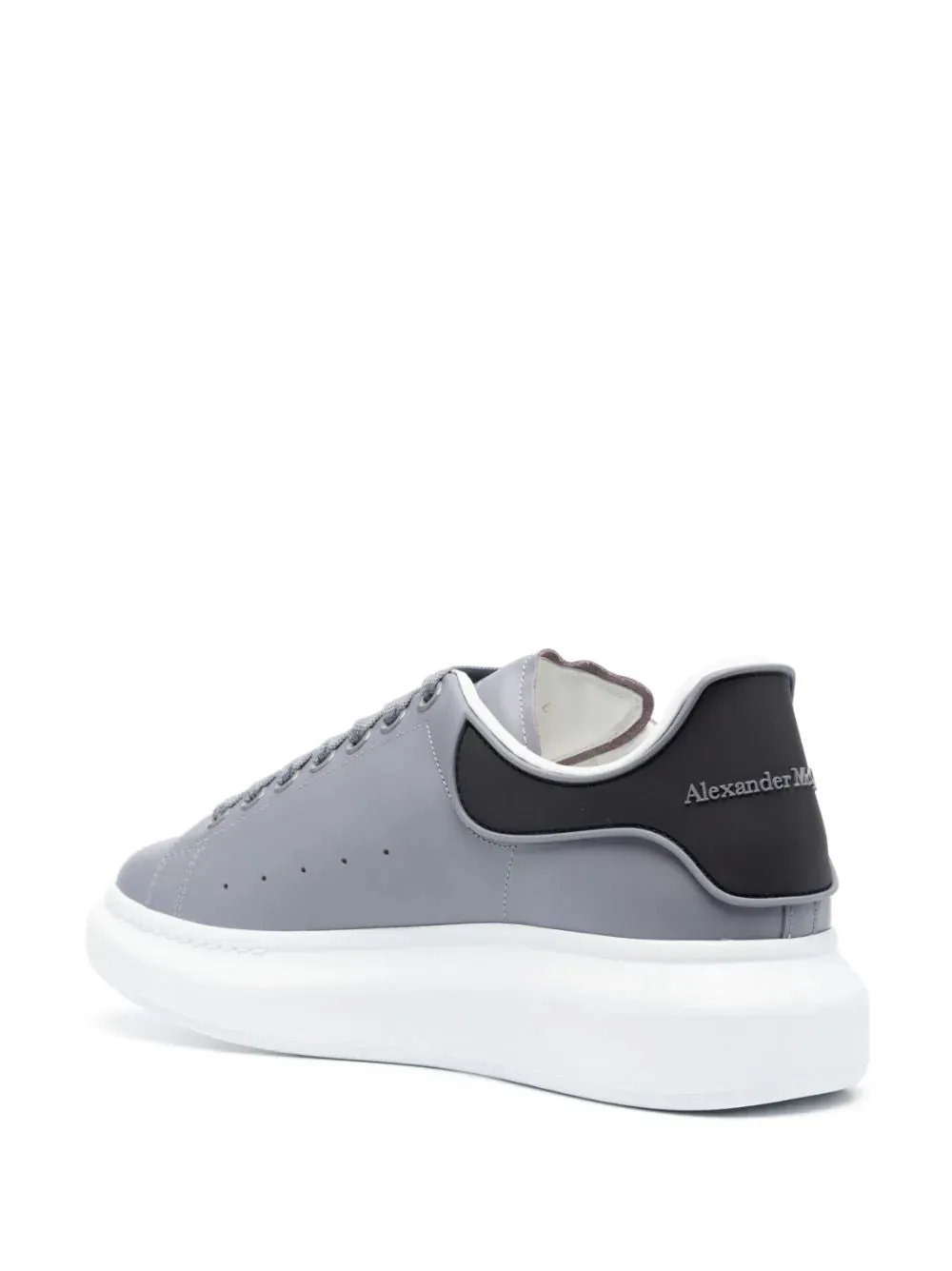 ALEXANDER MCQUEEN Oversized Sole Leather Sneakers Gun Grey
