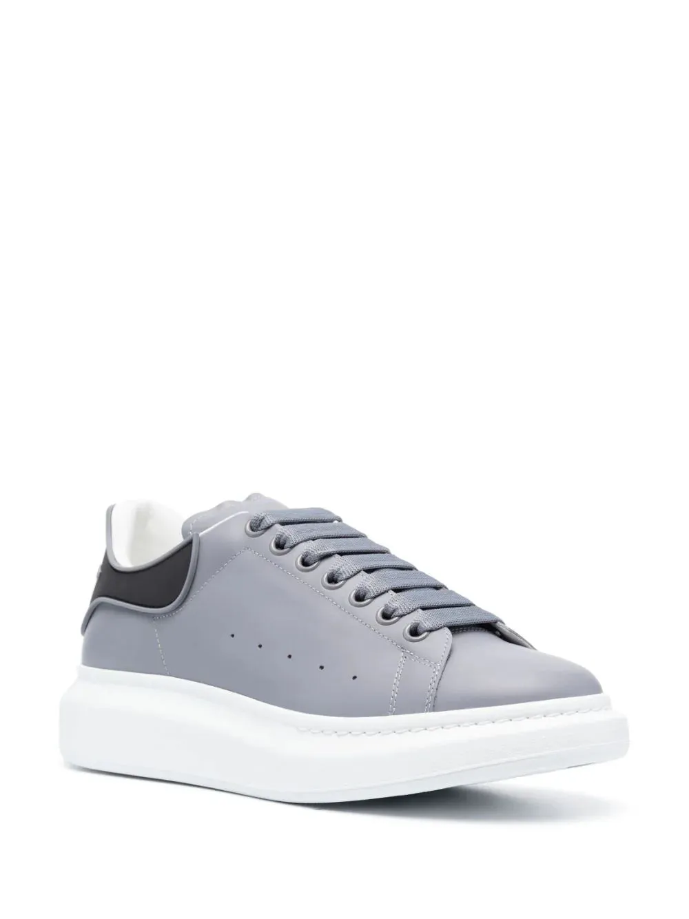 ALEXANDER MCQUEEN Oversized Sole Leather Sneakers Gun Grey