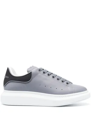 ALEXANDER MCQUEEN Oversized Sole Leather Sneakers Gun Grey