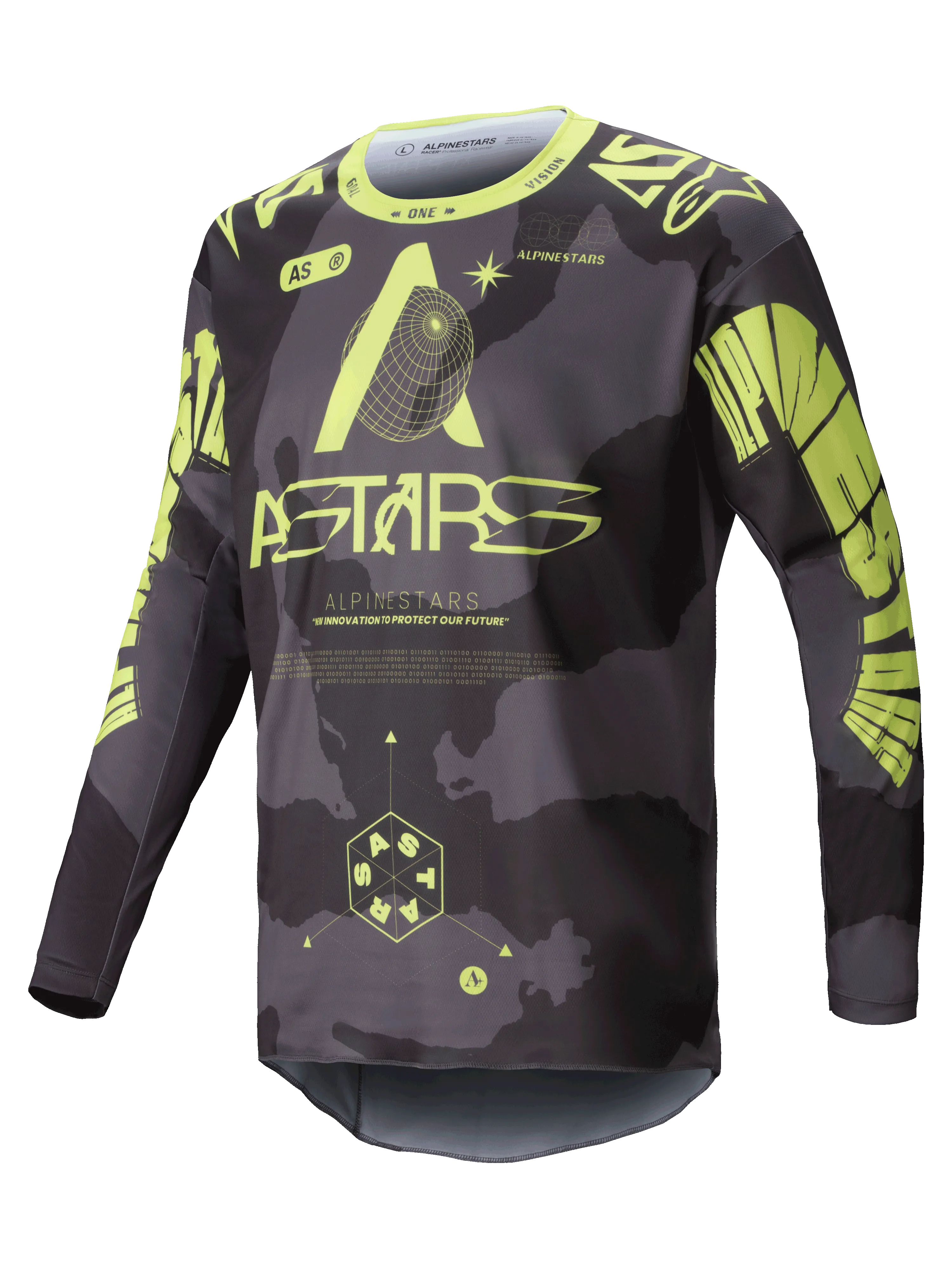 ALPINESTARS 2025 RACER HOLLOW JERSEY - DARK CAMO/YELLOW FLUO