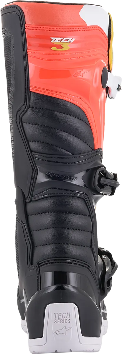 ALPINESTARS Tech 3 Boots Black/White/ Red/Fluo Yellow Sz 12 2013018-1238-12