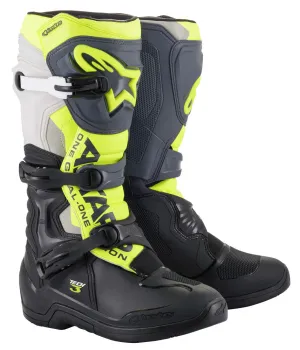 ALPINESTARS TECH 3 BOOTS BLK/COOL GREY/YLW/FLUO SZ 10 ALPINESTARS TECH 3 BOOTS BLK/COOL GREY/YLW/FLUO SZ 10