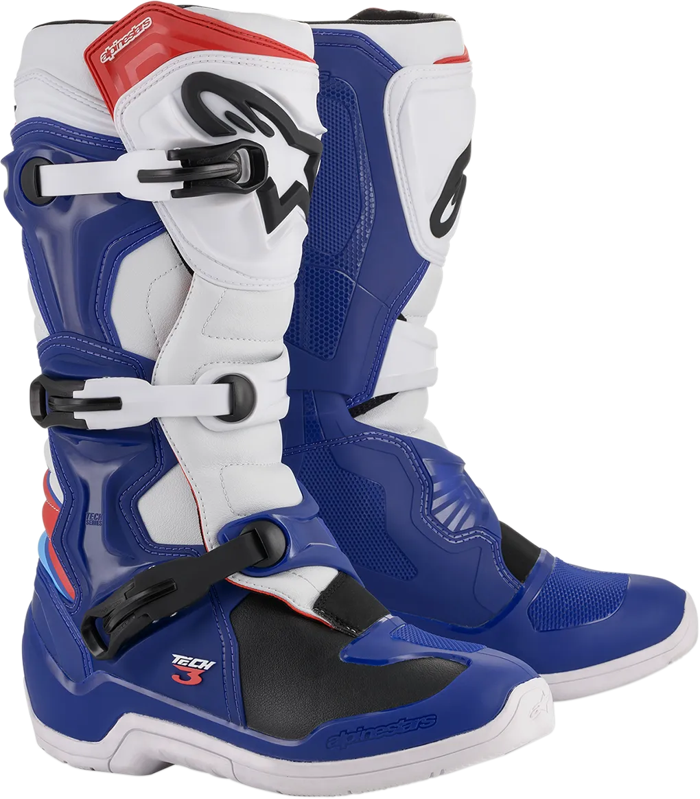 ALPINESTARS Tech 3 Boots Blue/White/Red Sz 12 2013018-723-12