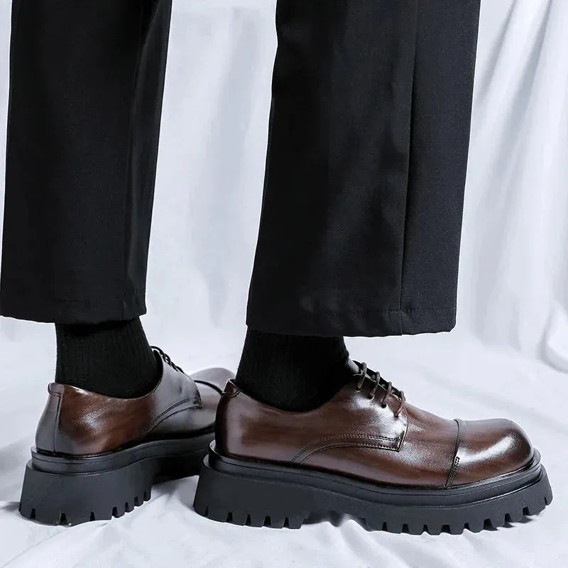 Amozae- Gusan Two-Tone Chunky Derby Shoes