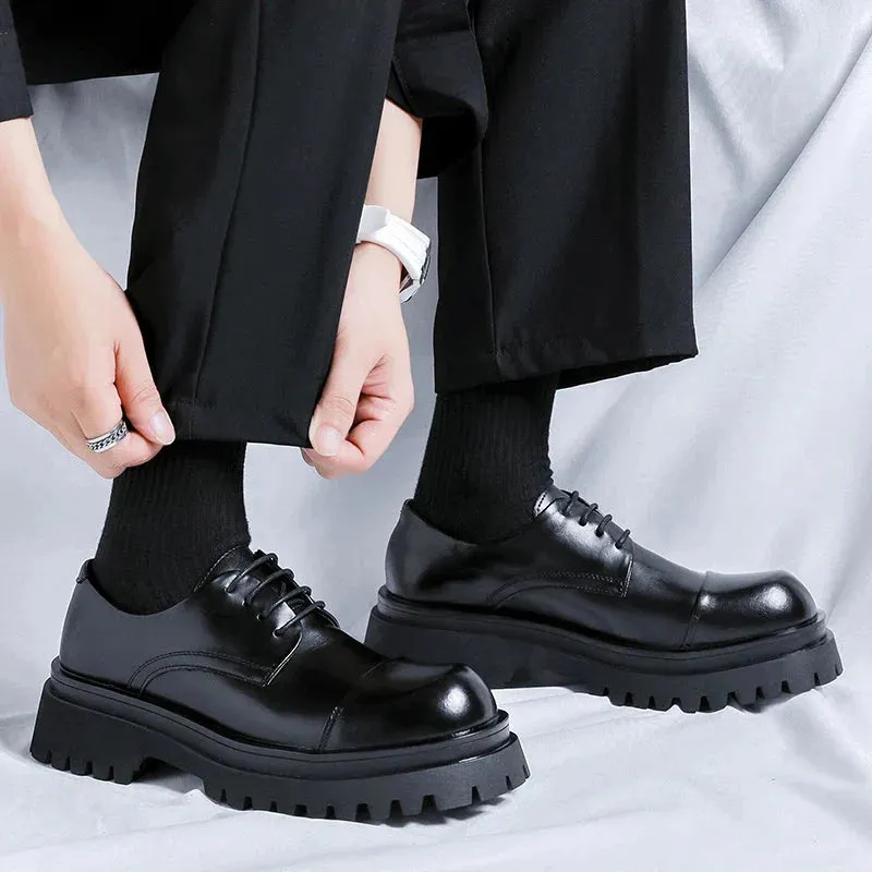 Amozae- Gusan Two-Tone Chunky Derby Shoes