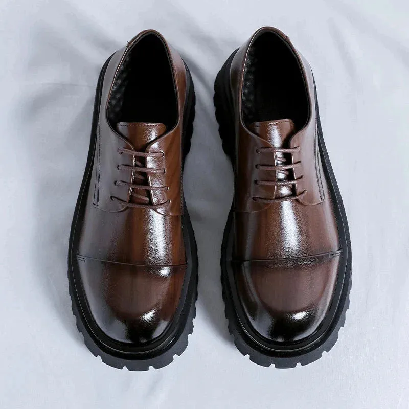 Amozae- Gusan Two-Tone Chunky Derby Shoes