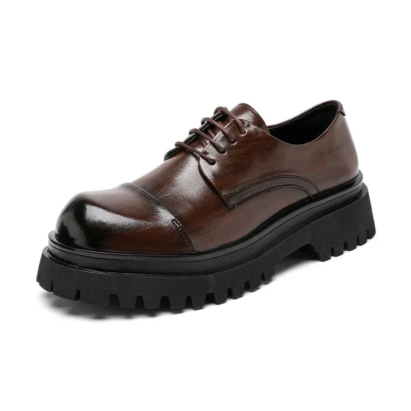 Amozae- Gusan Two-Tone Chunky Derby Shoes