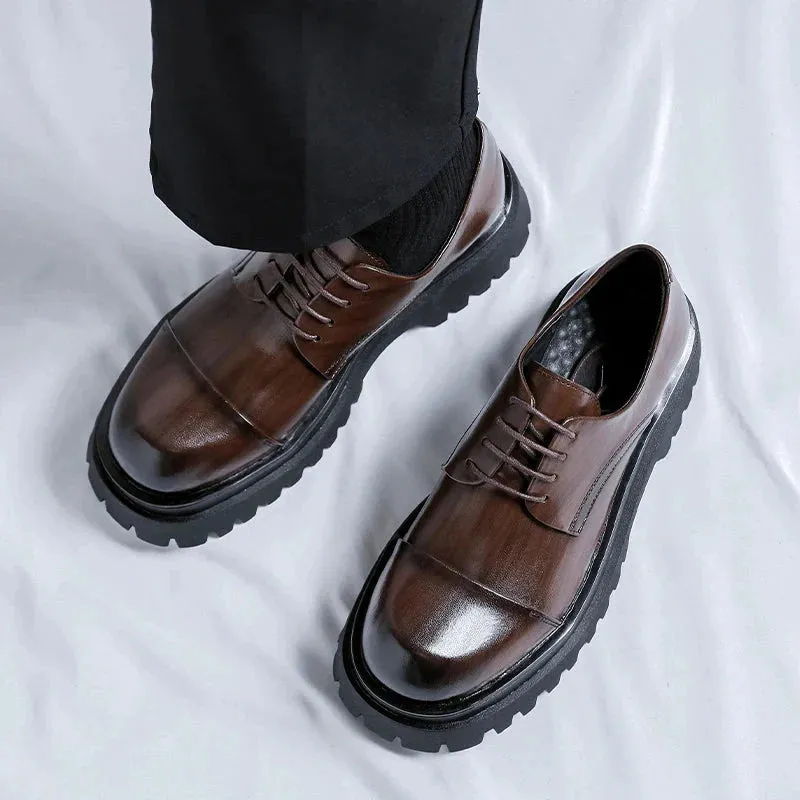 Amozae- Gusan Two-Tone Chunky Derby Shoes