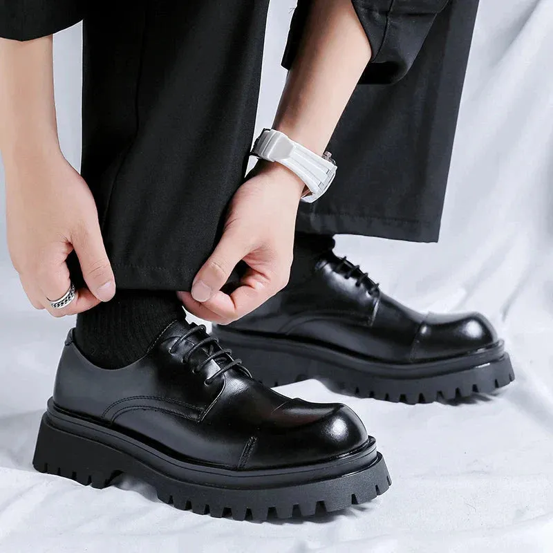 Amozae- Gusan Two-Tone Chunky Derby Shoes
