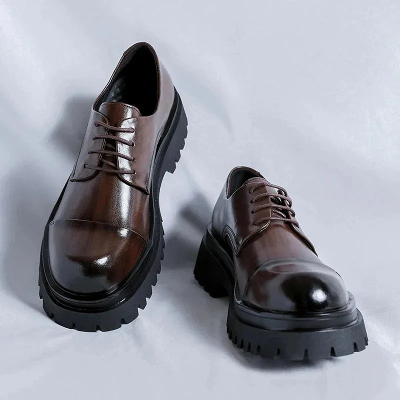 Amozae- Gusan Two-Tone Chunky Derby Shoes