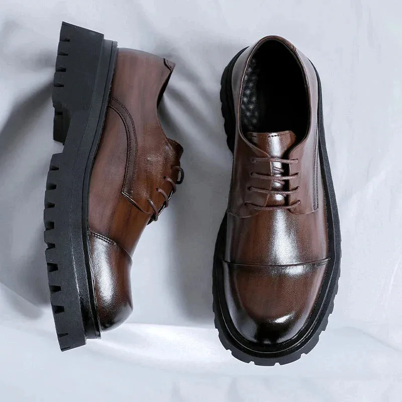 Amozae- Gusan Two-Tone Chunky Derby Shoes