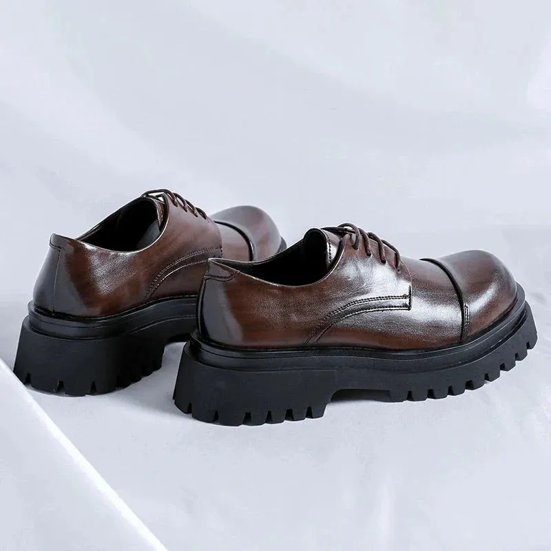 Amozae- Gusan Two-Tone Chunky Derby Shoes