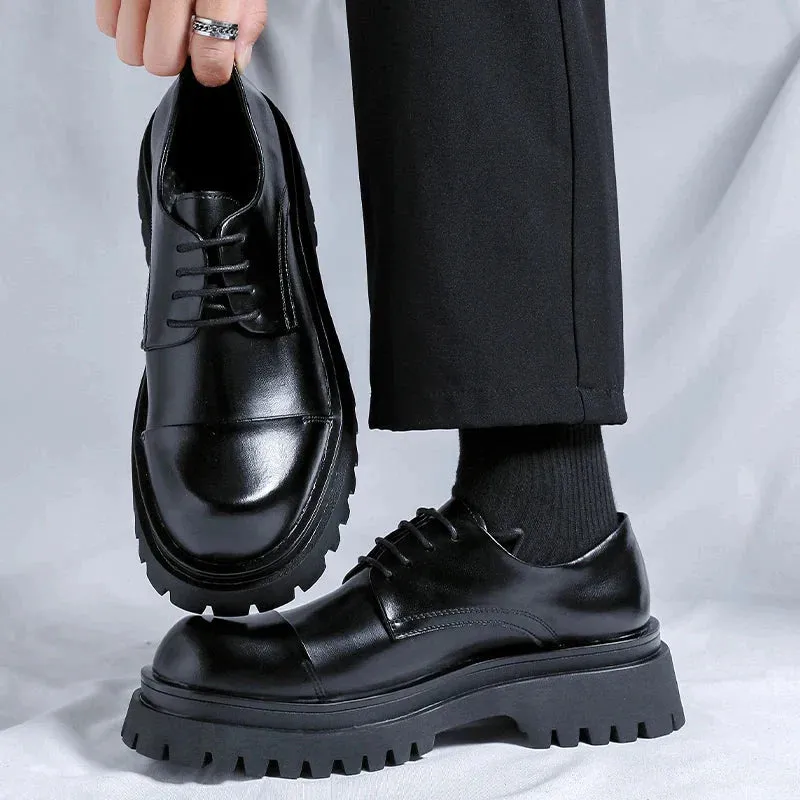 Amozae- Gusan Two-Tone Chunky Derby Shoes