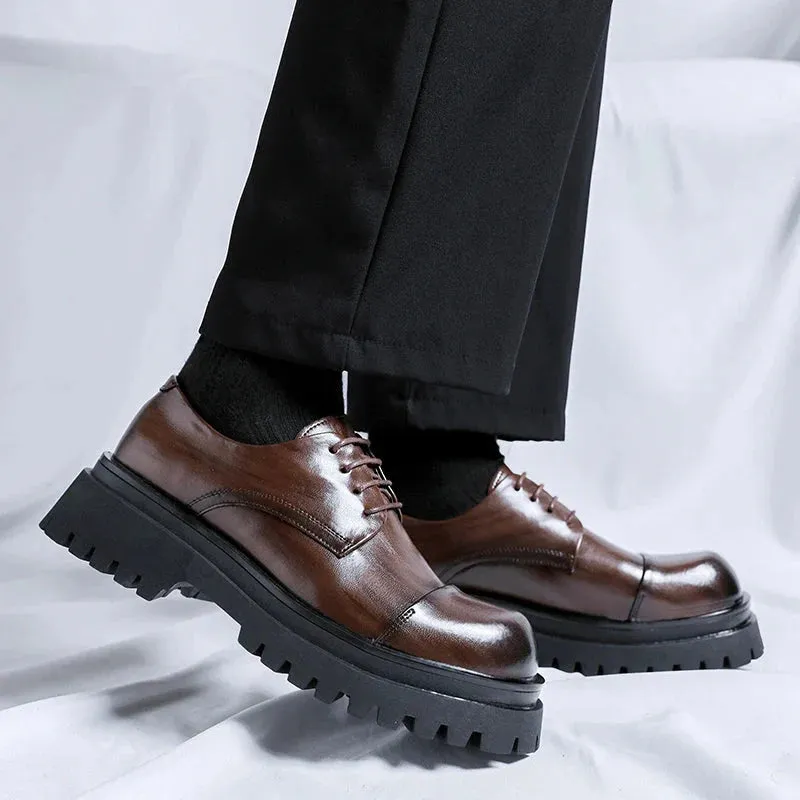Amozae- Gusan Two-Tone Chunky Derby Shoes
