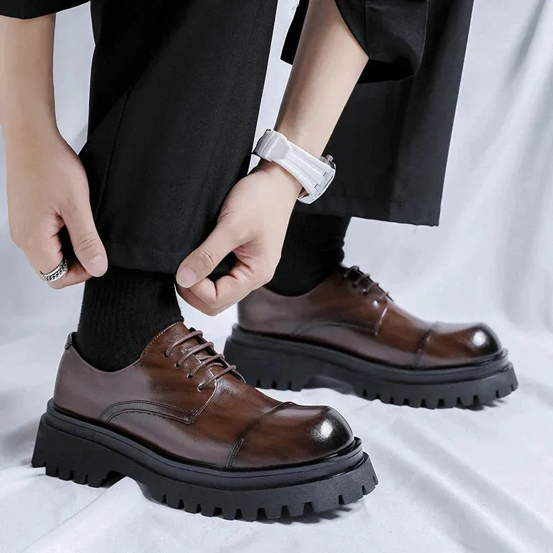 Amozae- Gusan Two-Tone Chunky Derby Shoes