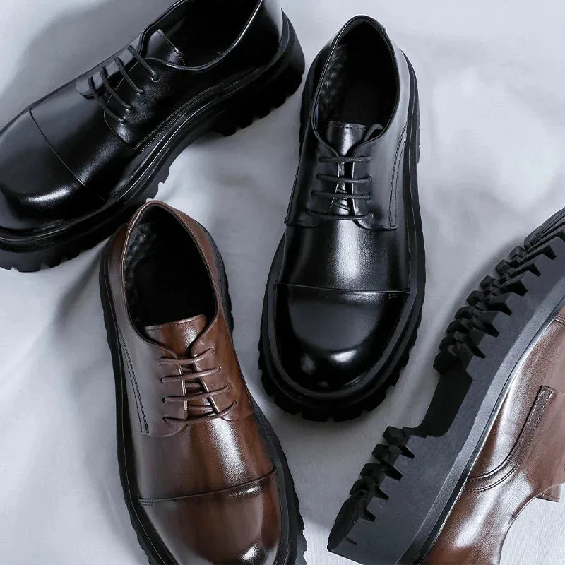 Amozae- Gusan Two-Tone Chunky Derby Shoes