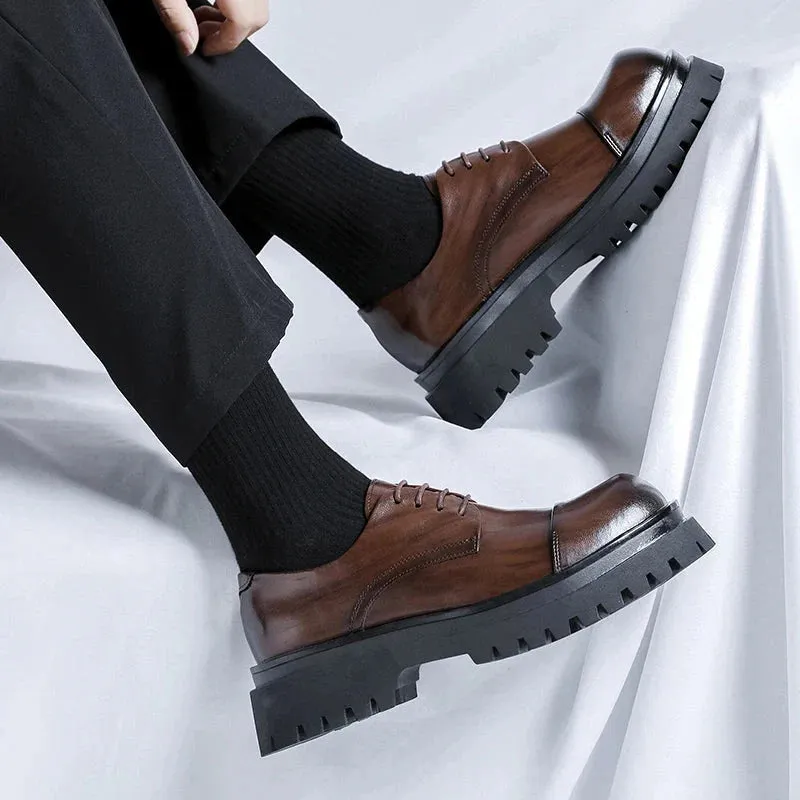 Amozae- Gusan Two-Tone Chunky Derby Shoes