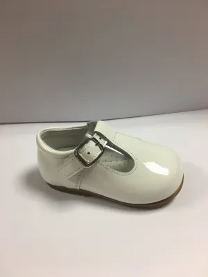 Andanines White Patent Leather T-Bars