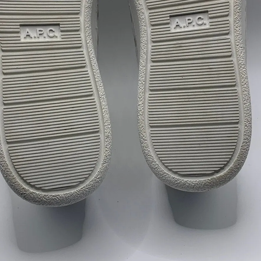 A.P.C. Unisex Men's Plain Minimalist Low Top Gray/White Sneakers SZ 44 US 11