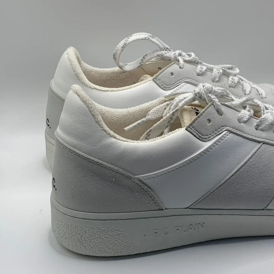A.P.C. Unisex Men's Plain Minimalist Low Top Gray/White Sneakers SZ 44 US 11