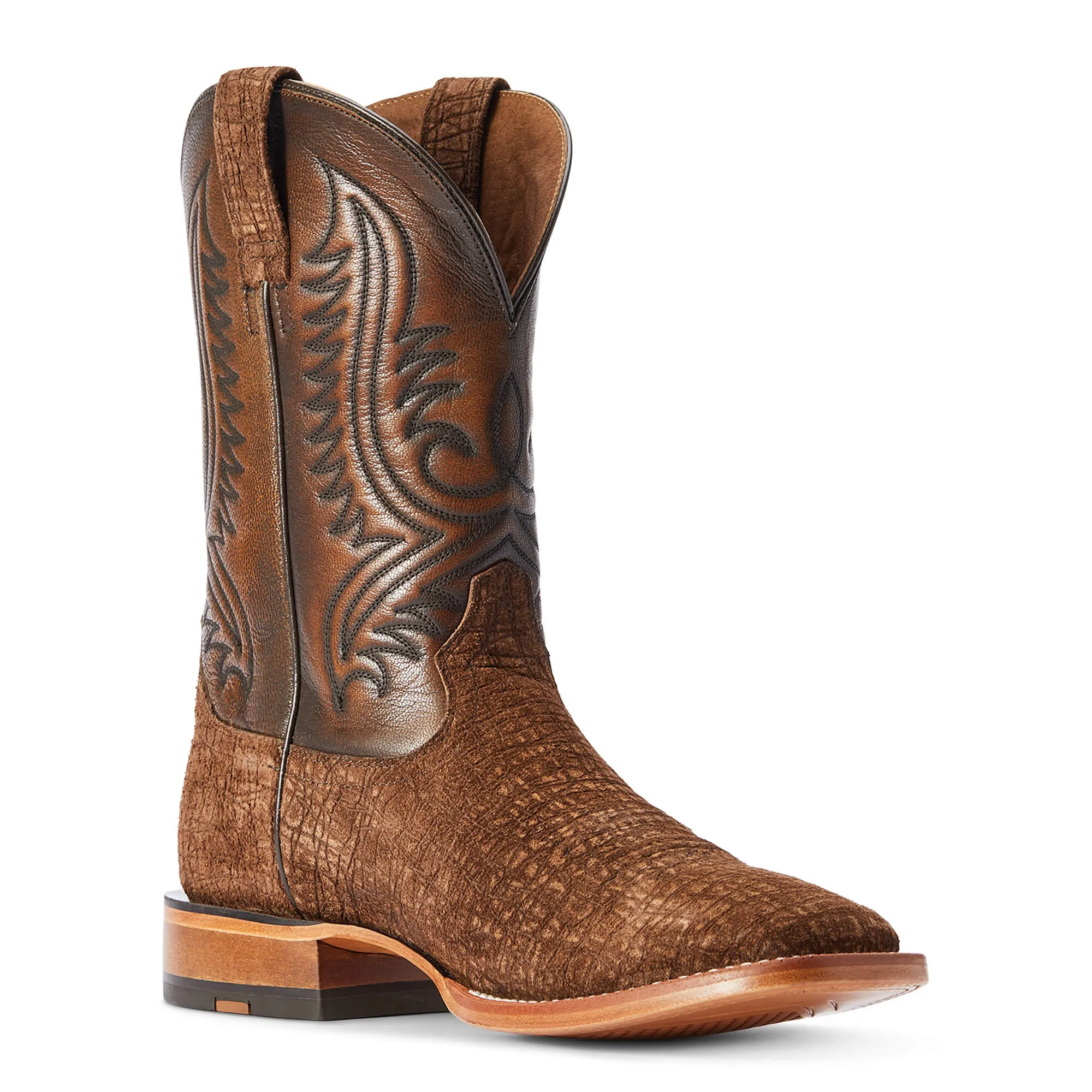 Ariat Antique Tan Hippo Print Circuit Paxton Broad Square Toe Boots for Men