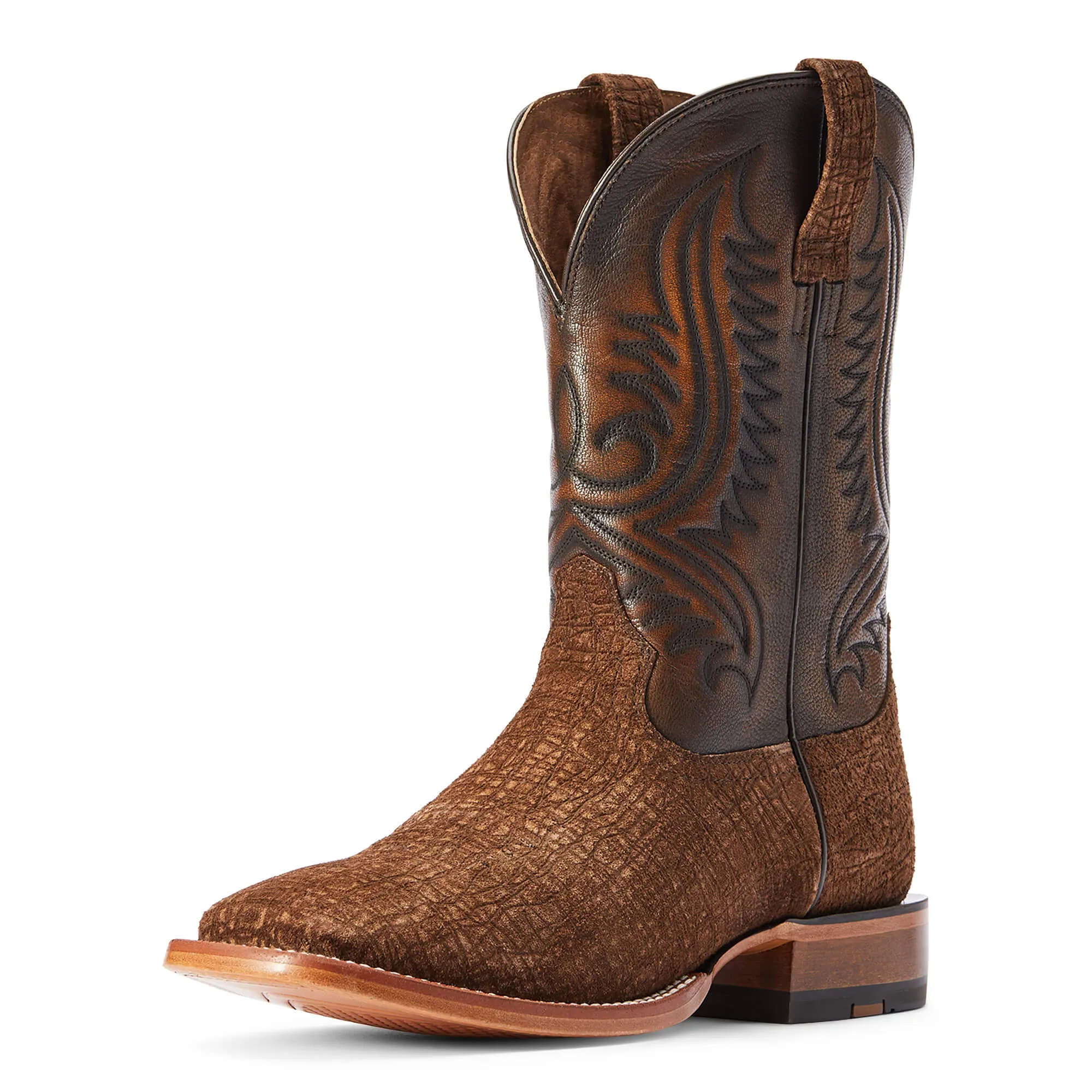 Ariat Antique Tan Hippo Print Circuit Paxton Broad Square Toe Boots for Men