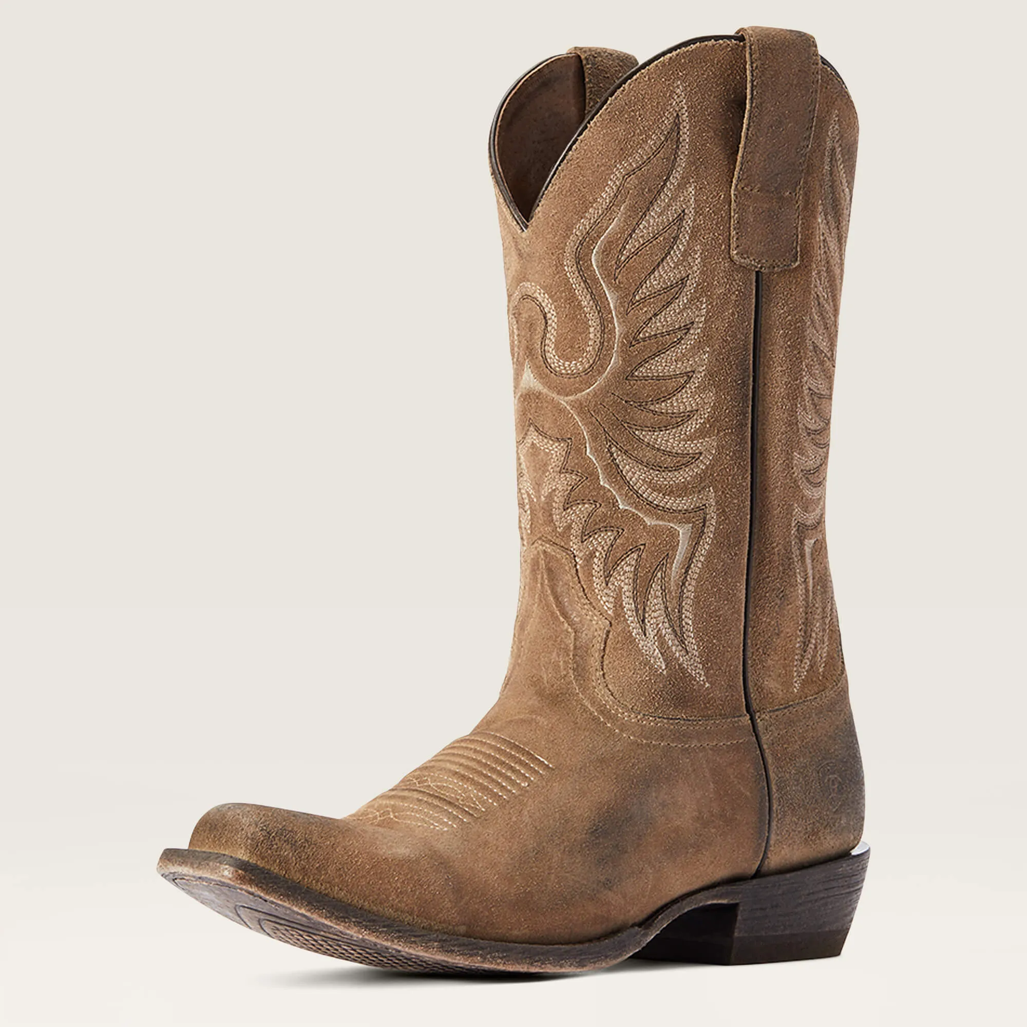 Ariat Men's Burned Tan/Grey Suede Circuit High Stepper Blunt Toe Western Boots