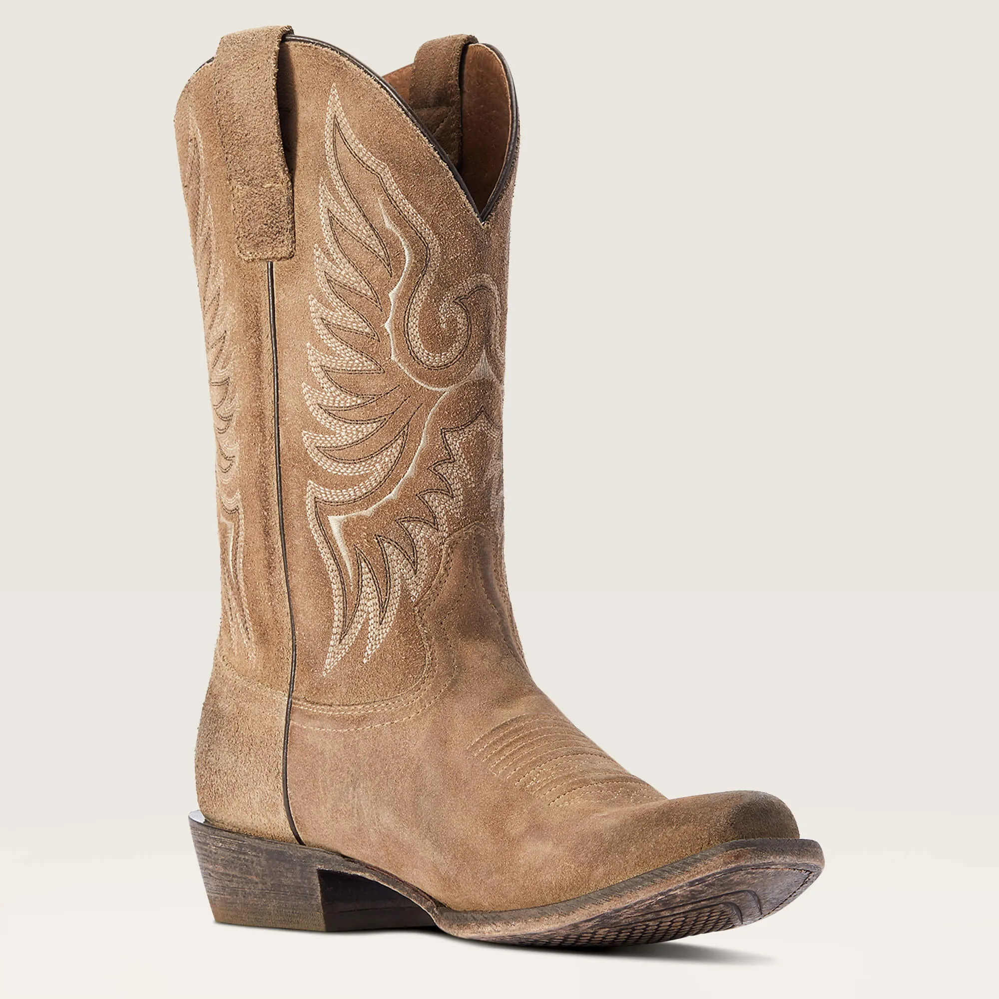 Ariat Men's Burned Tan/Grey Suede Circuit High Stepper Blunt Toe Western Boots