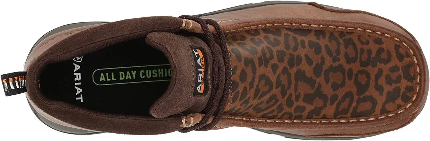 Ariat Women's Edge LTE Moc Composite Toe Work Boot Western, Brown/Cheetah Print